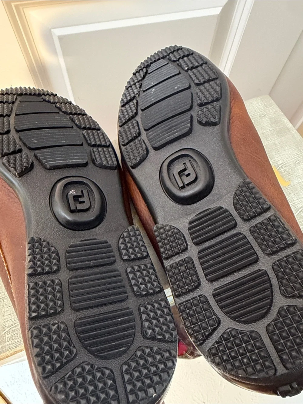 FootJoy Brown Leather Slip-On golf Loafers with Contrast Stitching